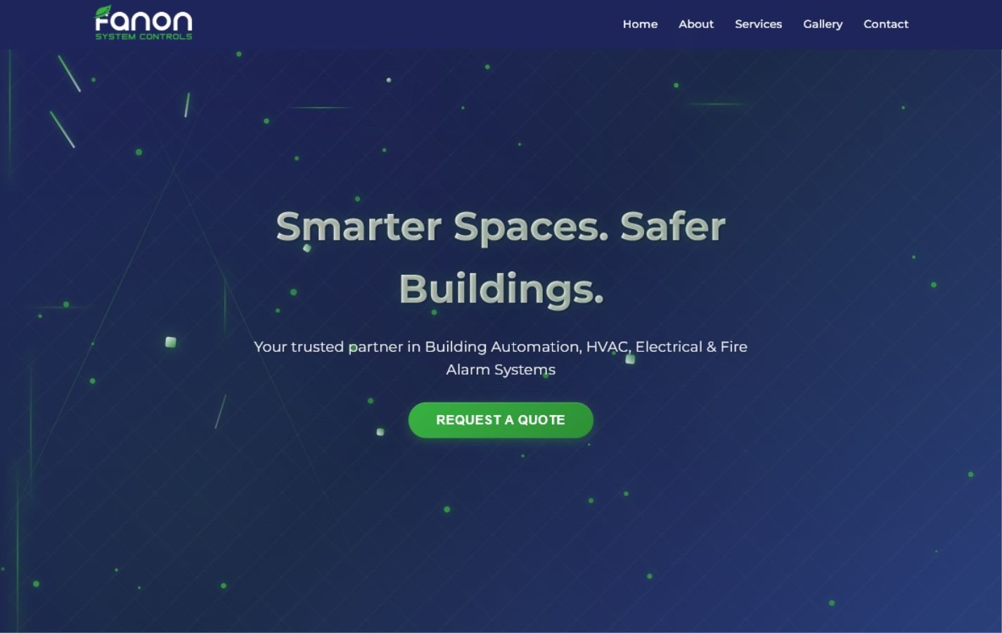 Fanon System Controls business website homepage created by Designkralo